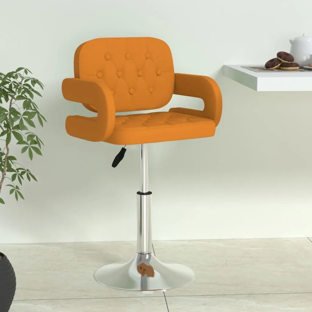 vidaXL Banco de bar couro artificial laranja