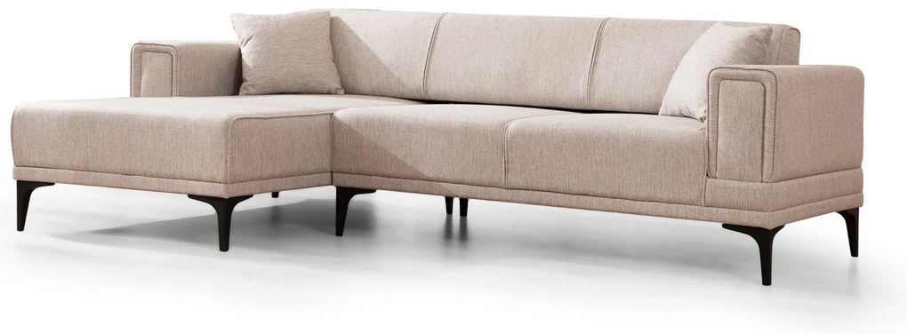 Sofá-Cama de Canto Horizon – Castanho Claro – 140x250 cm