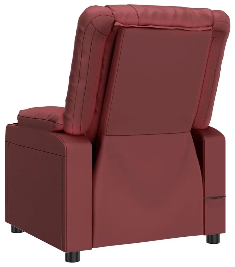 Cadeira de massagens couro artificial vermelho tinto