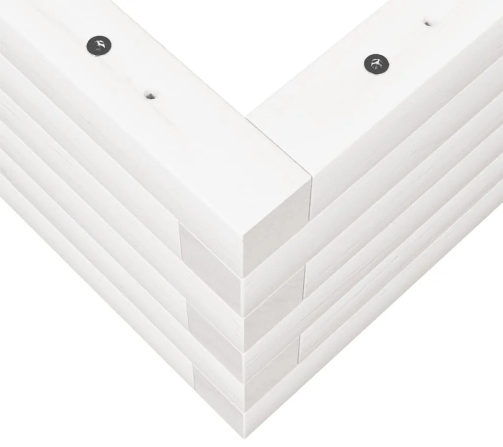 Vaso/floreira de jardim 90x60x23 cm madeira pinho maciça branco