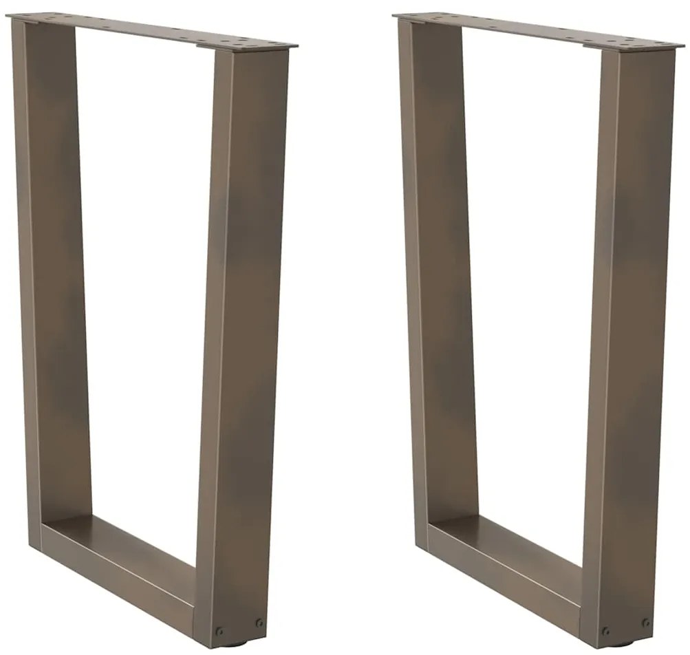 Pés para mesa de jantar em formato de V, 2 peças, aço natural, 70x(72-