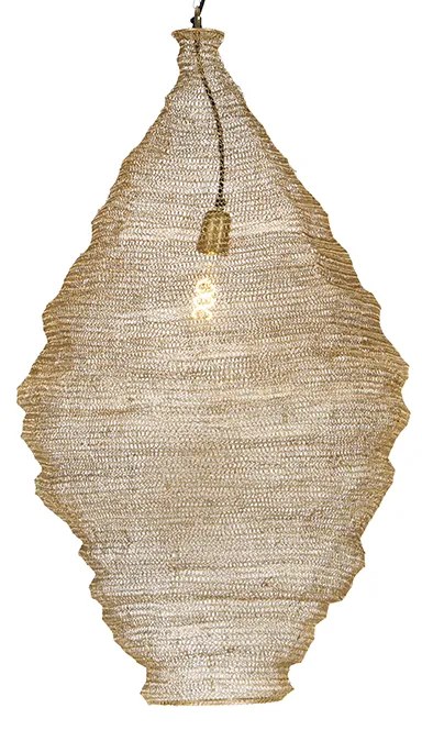Candeeiro de suspensão oriental dourado 90 cm - Nidum Oriental