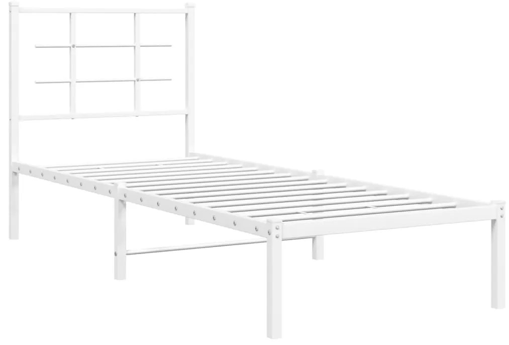 Estrutura de cama com cabeceira 80x200 cm metal branco