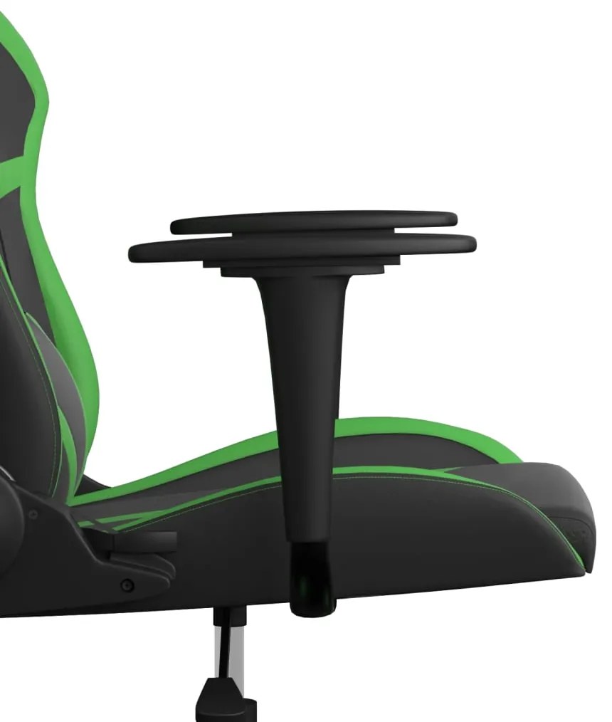 Cadeira gaming massagens couro artificial preto e verde