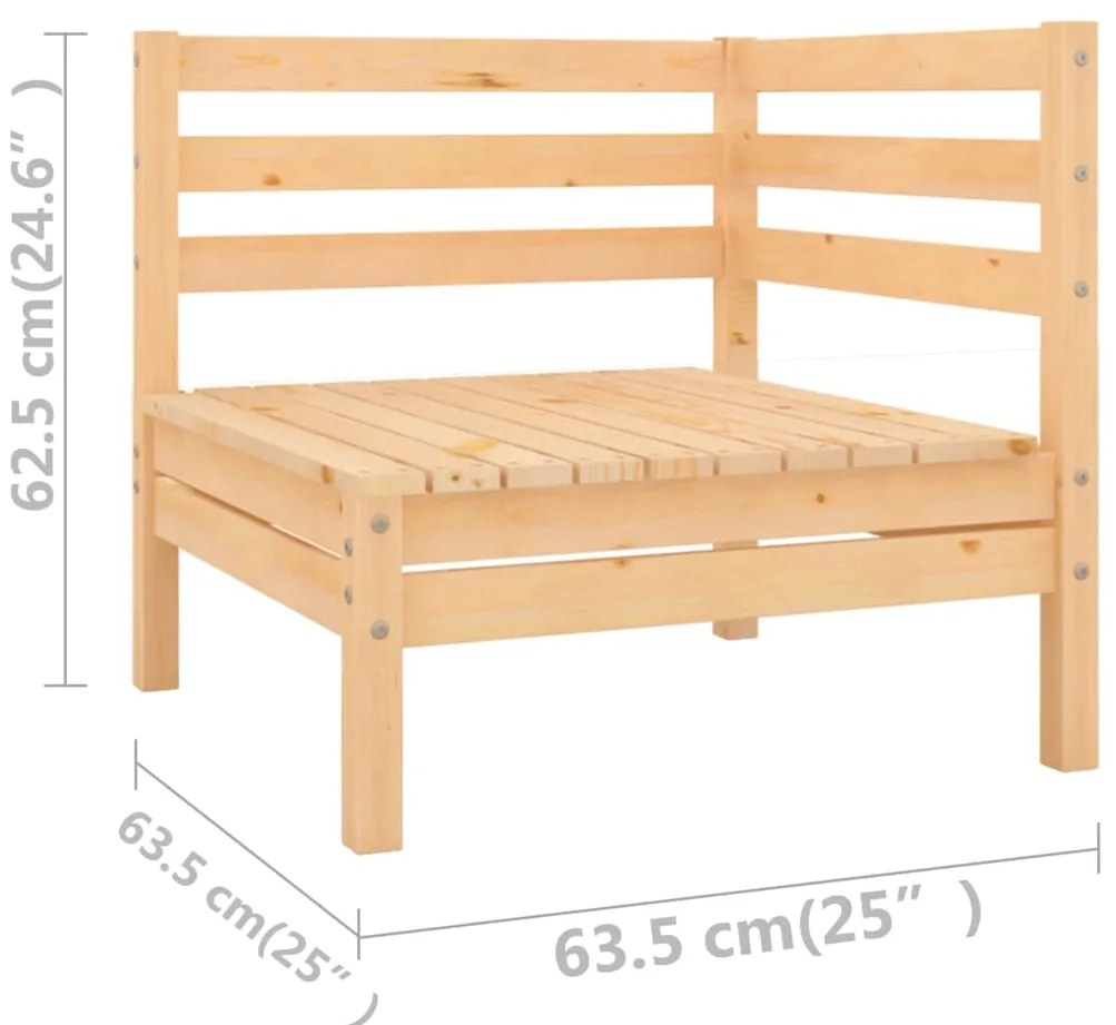 8 pcs conjunto lounge de jardim pinho maciço