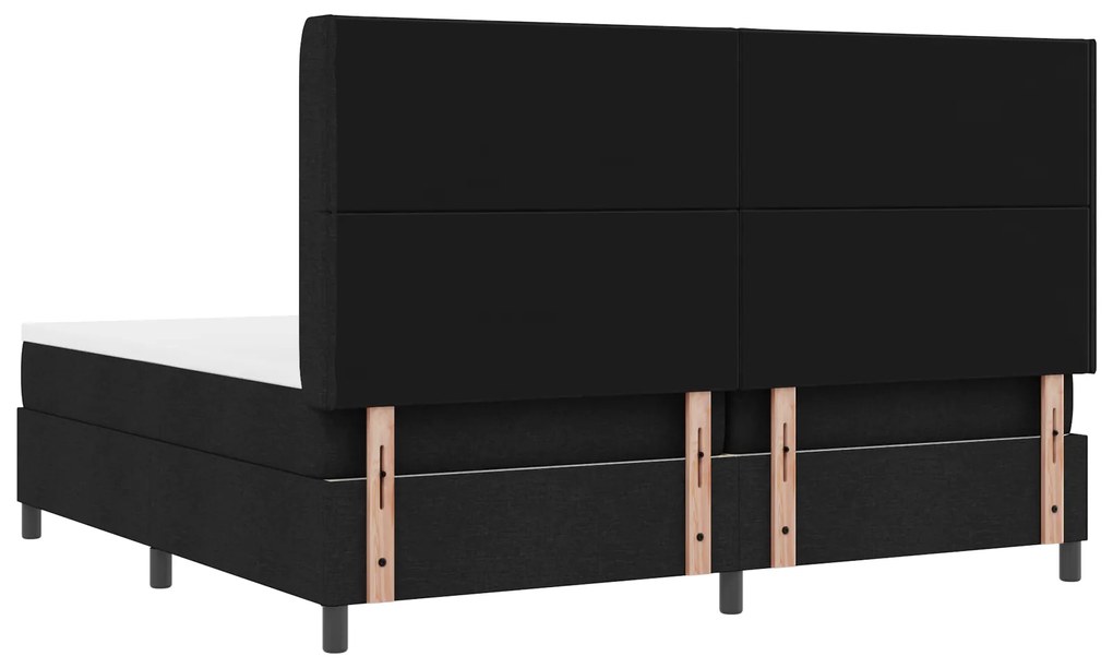 Cama Box Spring vidaXL com Colchão e LED Preta 200x200 cm Tecido
