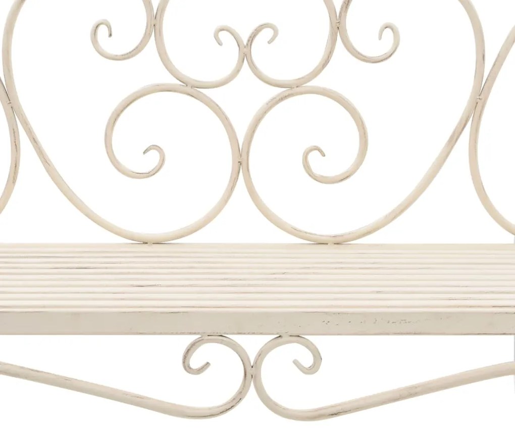 Banco de jardim 132 cm metal antigo branco