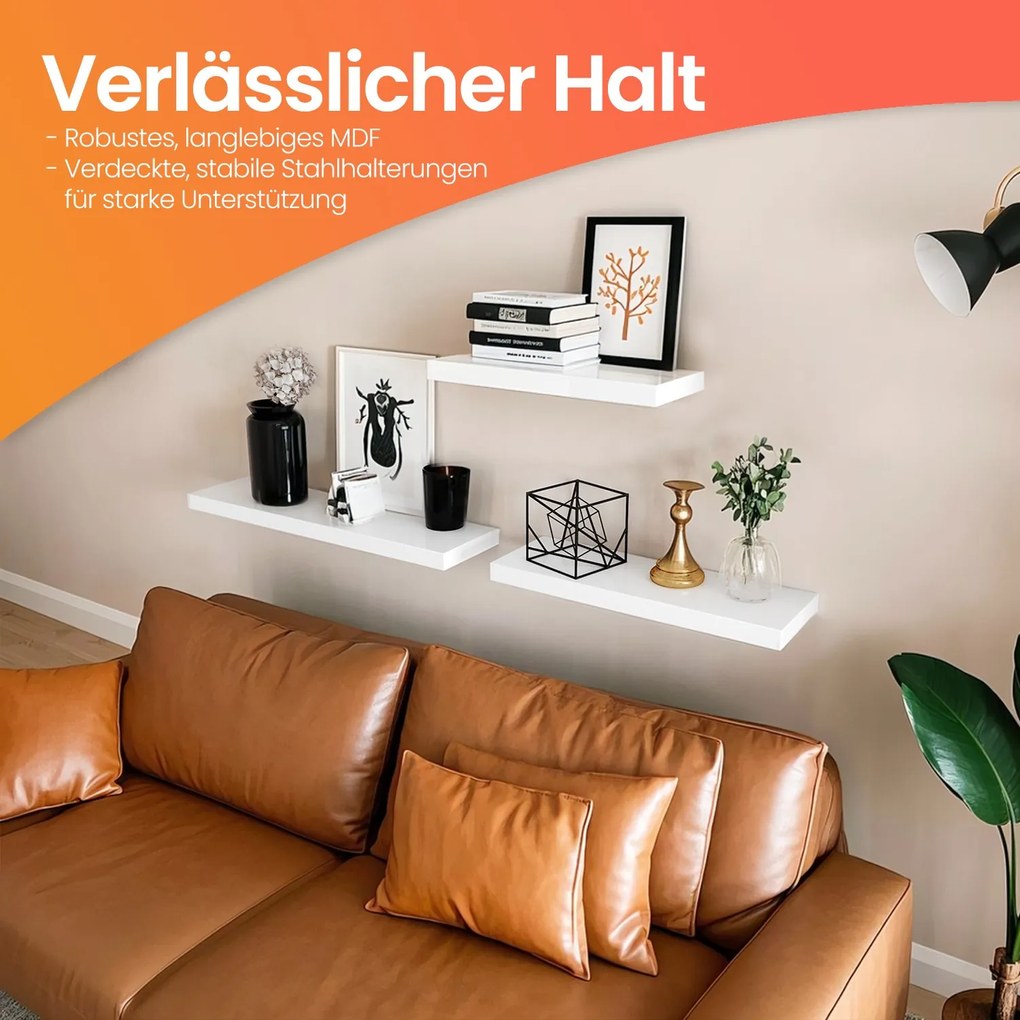 Prateleira de parede 60 x 20 x 3,8 cm Branca