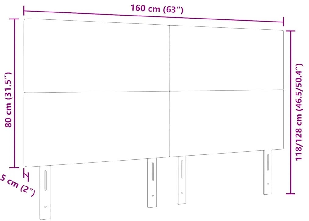 Cabeceira LED vidaXL Cinza 80 cm em Tecido de Corduroy
