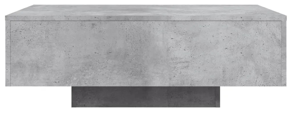 Mesa de centro com luzes LED 85x55x31 cm cinzento cimento