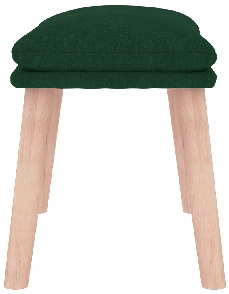 Apoio de pés 45x29,5x35 cm tecido verde-escuro
