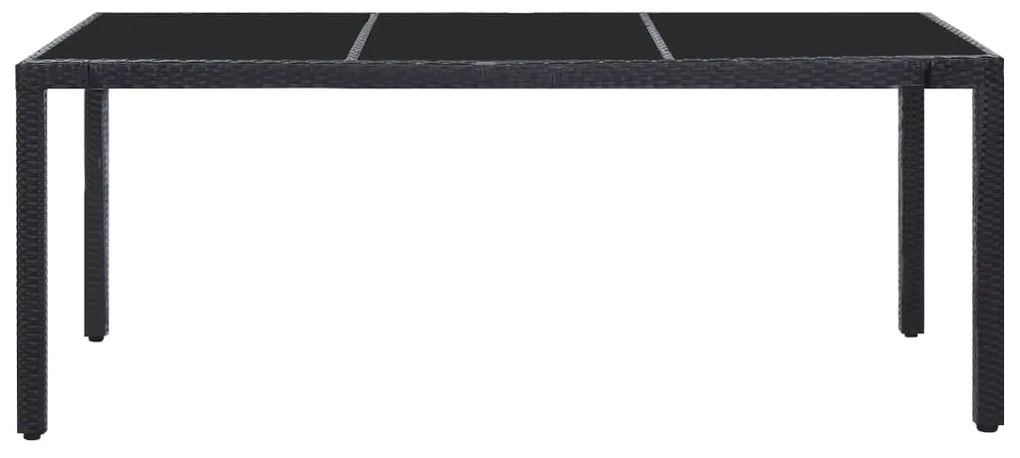 Conjunto de jantar para exterior 9 pcs vime PE preto