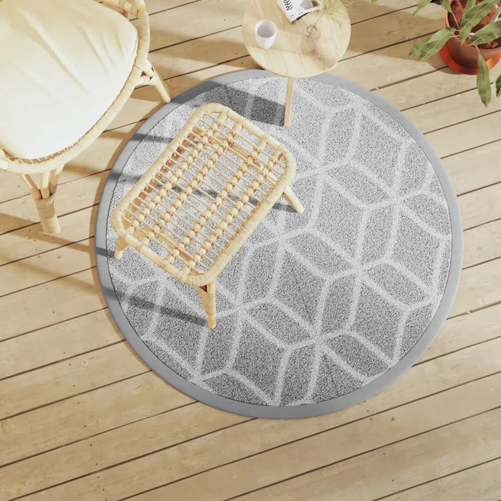 Tapete de exterior Ø120 cm ARAKIL PP cinzento