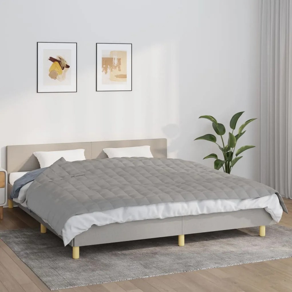 350722 vidaXL Manta pesada 7 kg 155x220 cm tecido cinza