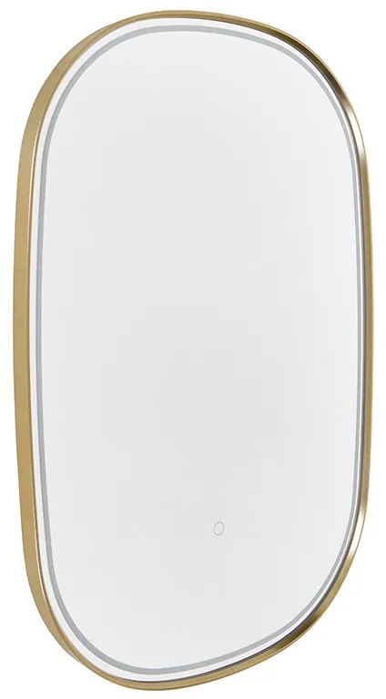 Espelho de casa de banho cobre com LED regulável em 3 níveis com toque oval - Miral