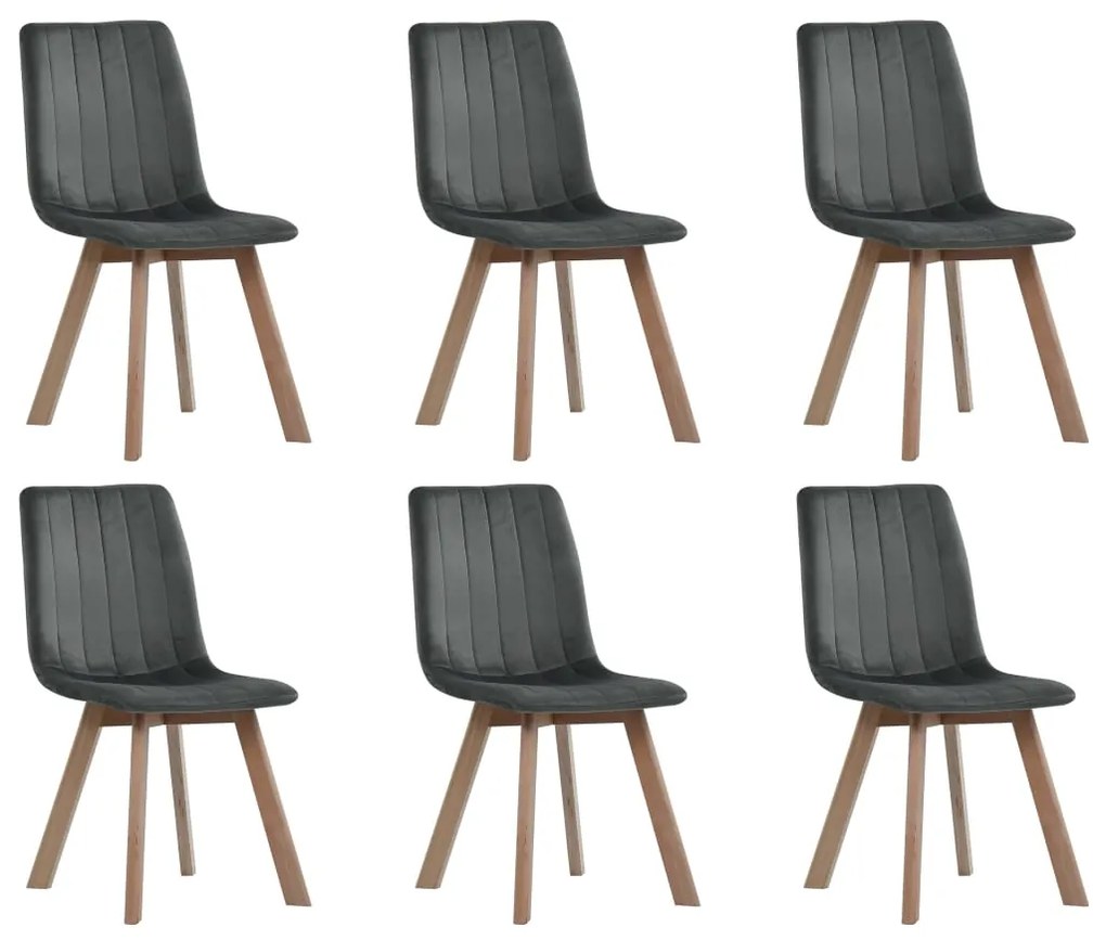 vidaXL Cadeiras de jantar 6 pcs veludo cinzento