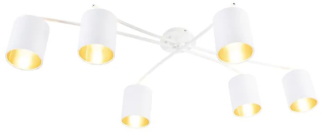 Candeeiro de teto moderno branco 6 luzes - Lofty Moderno