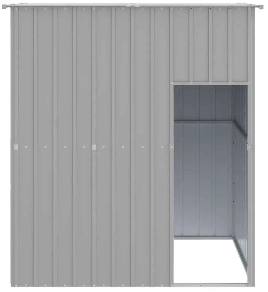 Casota para cães com telhado aço galvanizado cinzento-claro