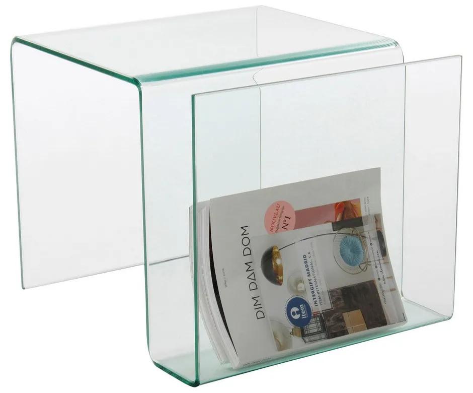 Mesa de apoio DKD Home Decor Transparente Cristal (47.5 x 42 x 37.5 cm)