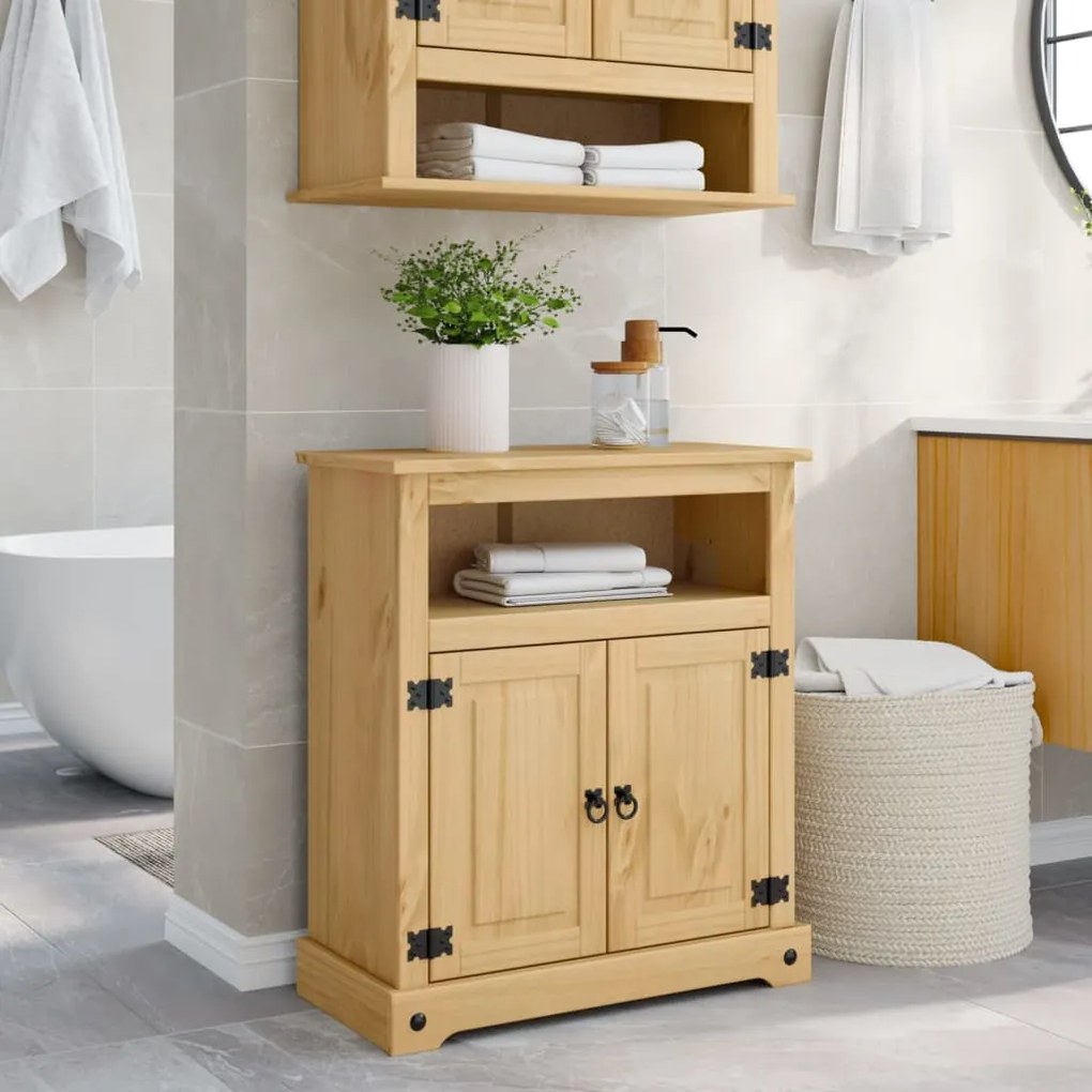 vidaXL Móvel de WC Corona 70x33x80 cm madeira de pinho maciça