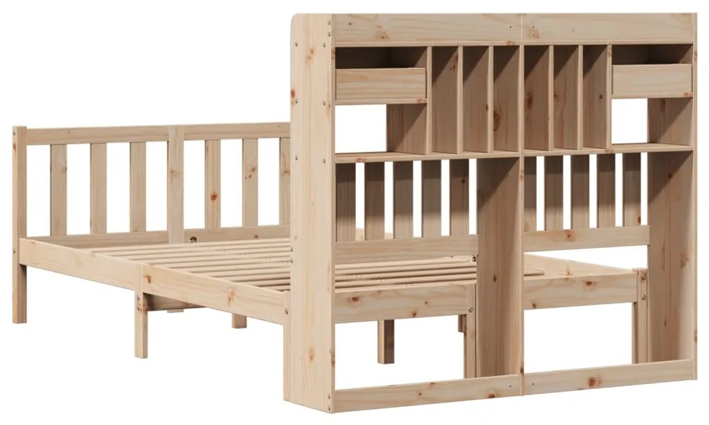Cama com estante sem colchão 135x190 cm pinho maciço