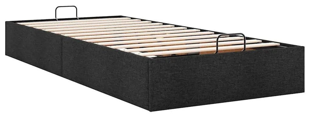 Estrutura de cama otomana sem colchão 90x190 cm tecido preto