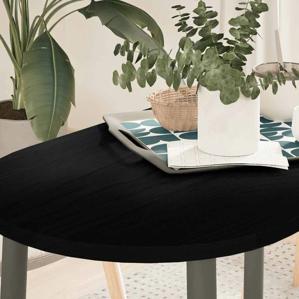 vidaXL Tampo de mesa 100x50x2 cm carvalho maciça oval castanho-escuro
