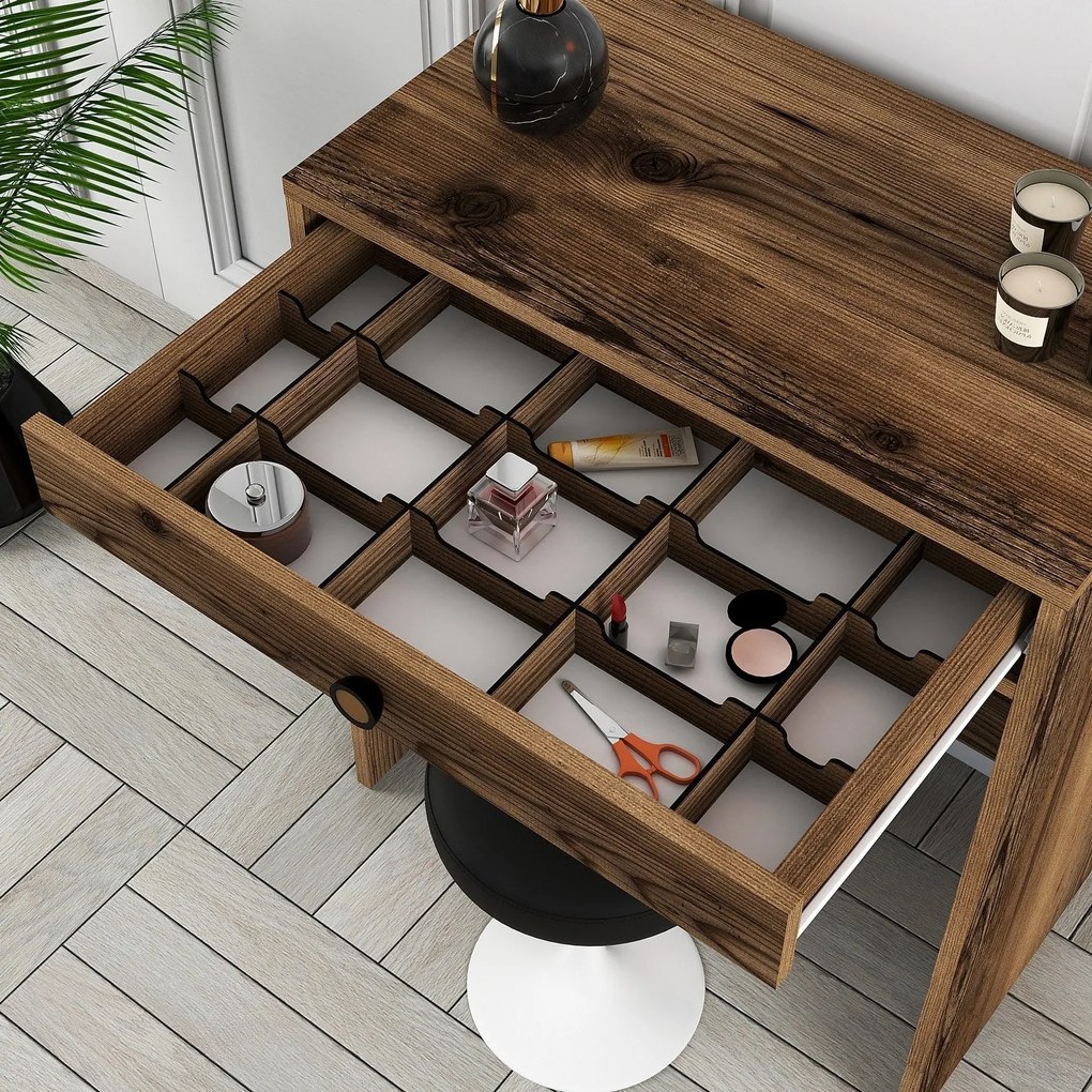 Mesa de Maquilhagem Lizbon Mirror – Nogueira – 70x40x84,7 cm