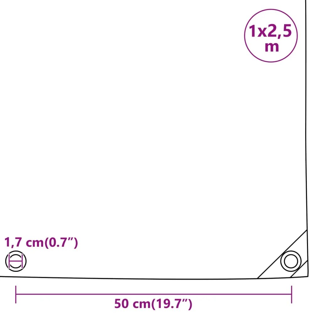 Lona 1x2,5 m 650 g/m² antracite