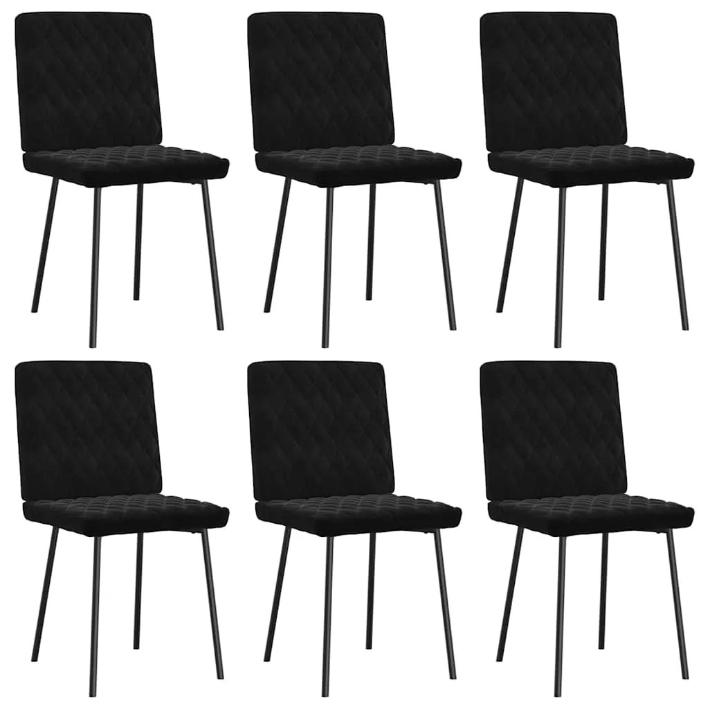 Cadeiras de jantar 6 pcs veludo preto