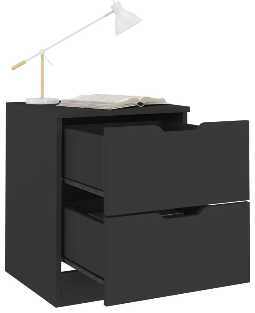 Mesas de cabeceira 2 pcs 40x40x50 cm contraplacado preto