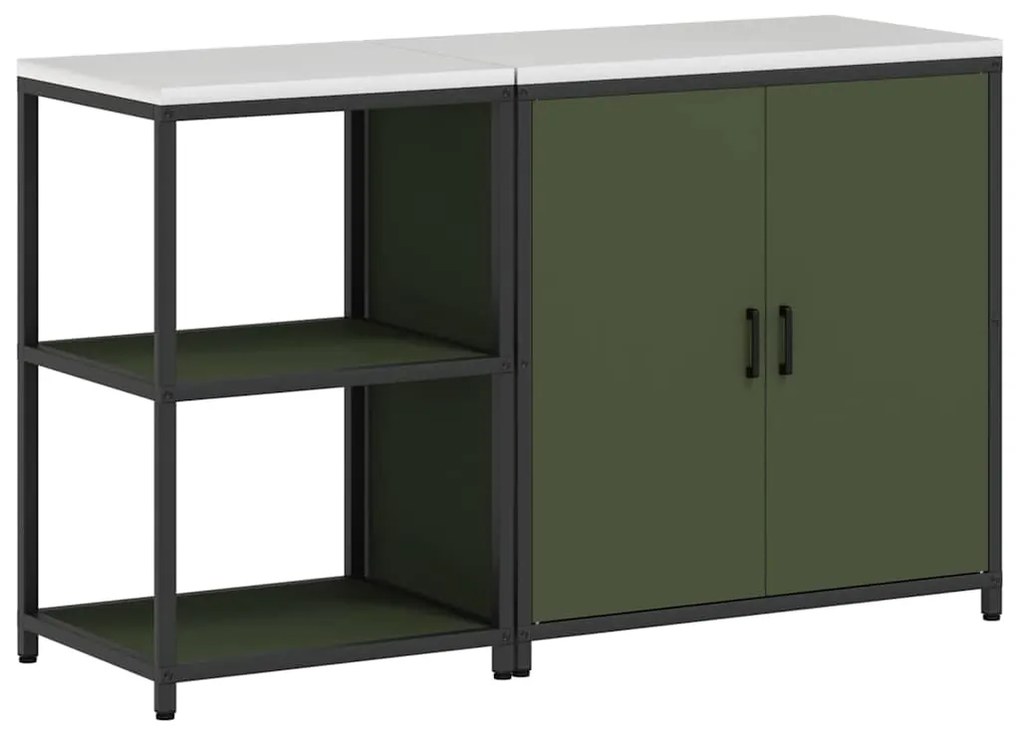 Conjunto de Armazenamento de Cozinha 2 pcs Verde Oliva