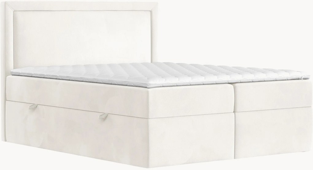 Cama divã em veludo artesanal com arrumação Rebecca, H3