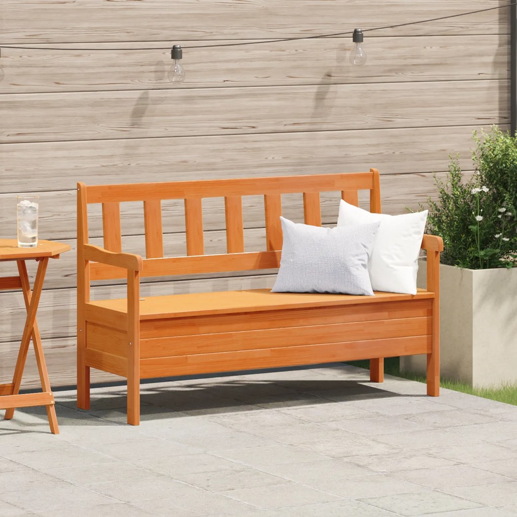 Banco de Exterior vidaXL Acácia 119x76x44 cm Madeira Sólida de Pinheiro