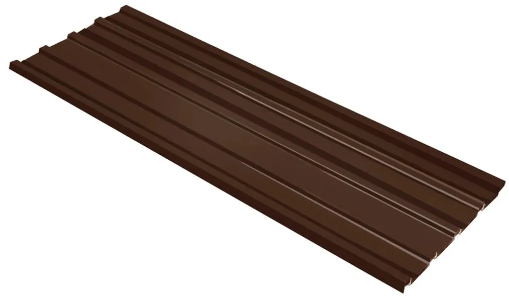 vidaXL Painel de telhado 12 pcs em aço galvanizado castanho
