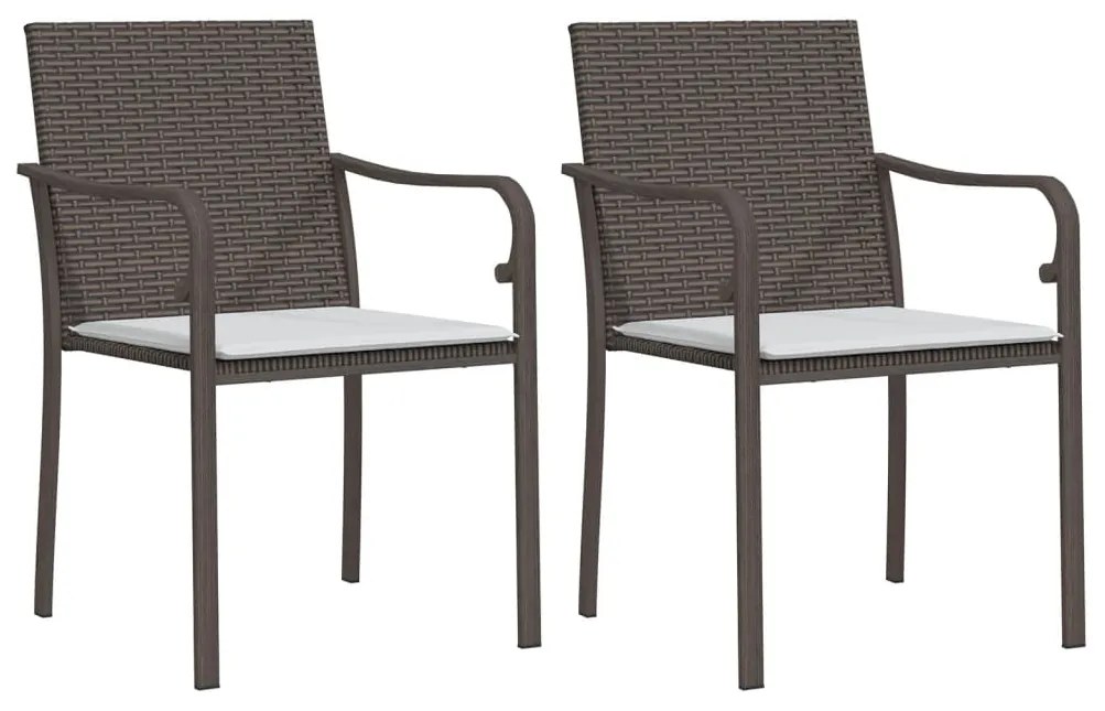 3 pcs conjunto de jantar p/ jardim c/ almofadões vime PE e aço