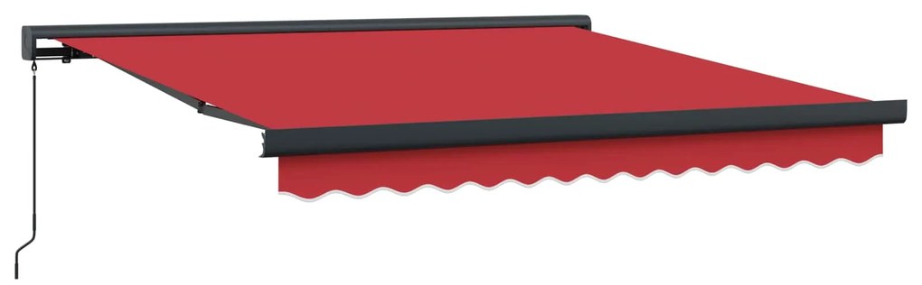 vidaXL Toldo Retrátil Vermelho 350 x 250 cm Tecido e Metal