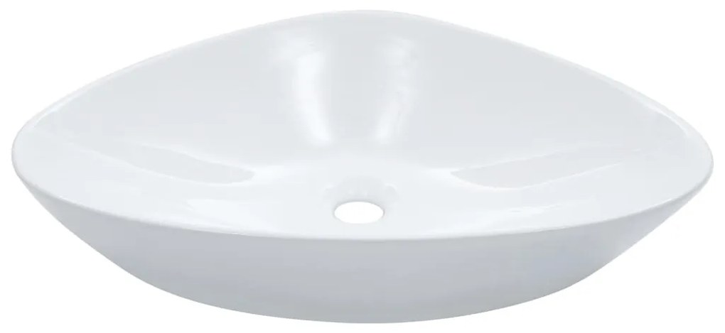 vidaXL Lavatório 58,5x39x14 cm cerâmica branco