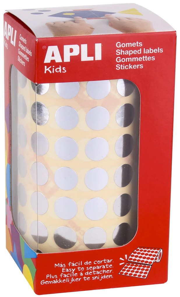 Rolo Autocolantes Redondo Prata 10,5MM