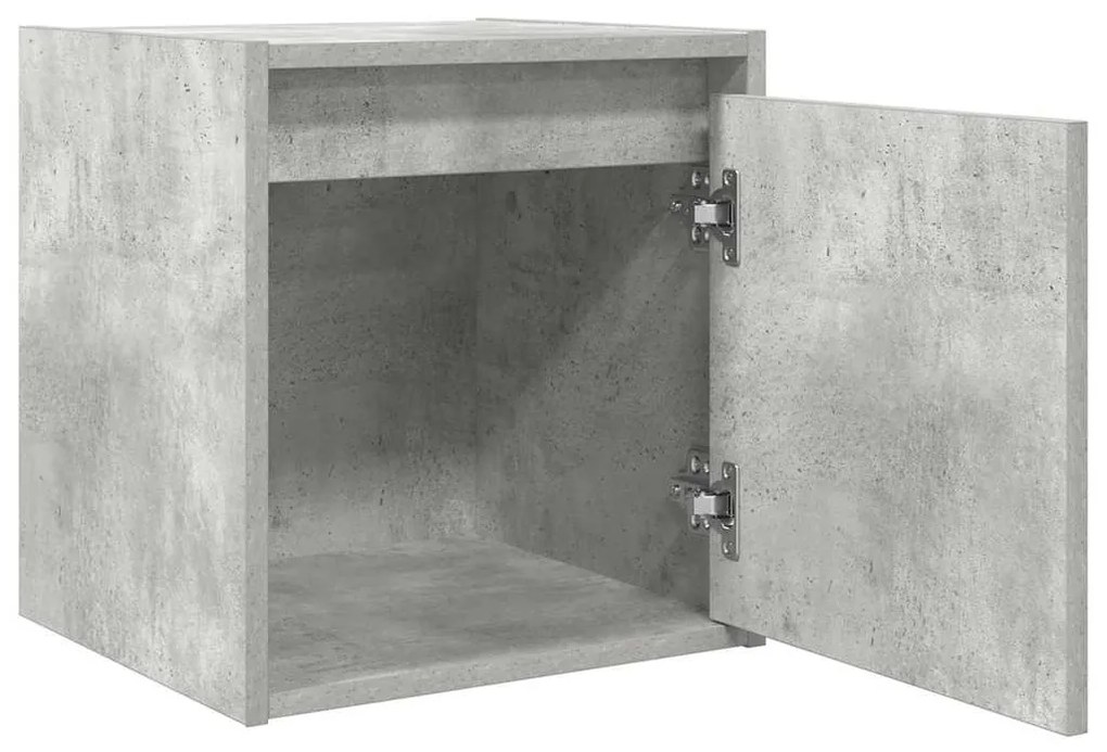 Mesa de cabeceira de parede 38x34x40 cm cinza cimento