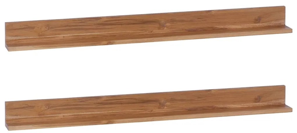 vidaXL Prateleiras parede 2 pcs 120x10x10 cm madeira de teca maciça
