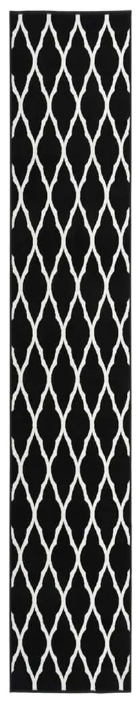 vidaXL Passadeira 80x500 cm polipropileno preto e branco
