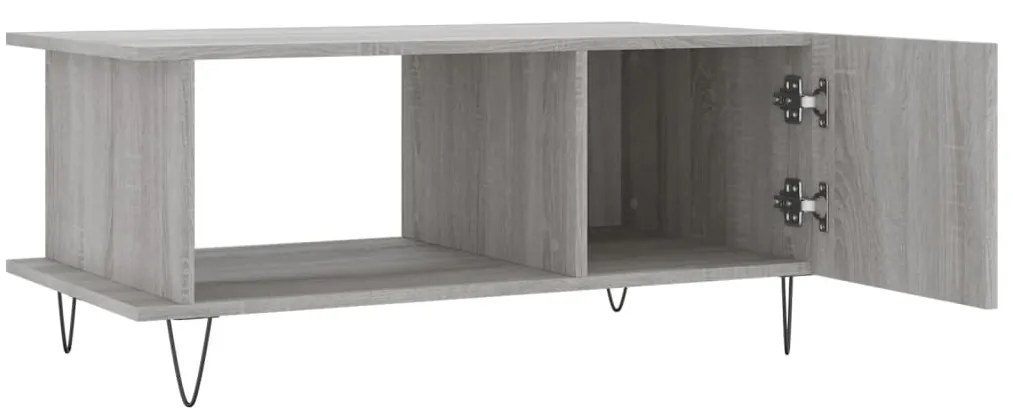 Mesa de centro 90x50x40 cm derivados de madeira cinzento sonoma