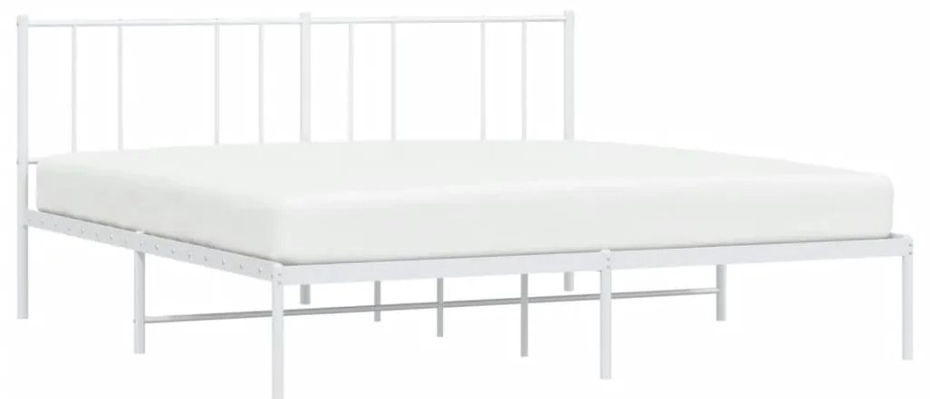 Estrutura de cama com cabeceira 180x200 cm metal branco