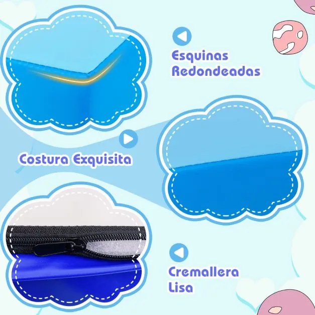 Conjunto com 6 peças de brincar e trepar com formas diferentes para o desenvolvimento motor das crianças Azul