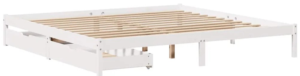 Cama sem colchão 180x200 cm madeira de pinho maciça branco