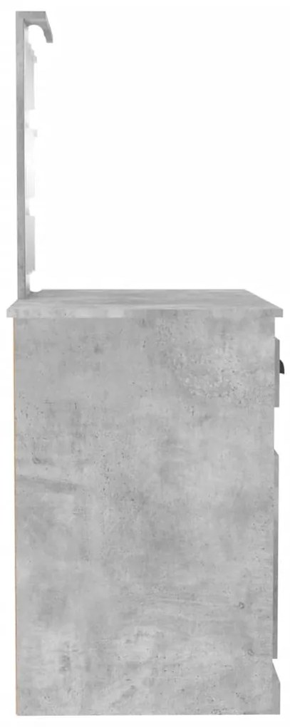 Toucador c/ luzes LED 90x50x132,5cm deriv.madeira cinza cimento