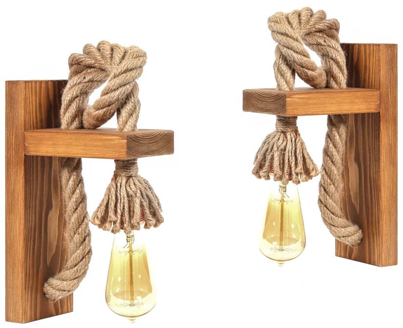 Conjunto de Apliques de Parede KN15 – Castanho e Dourado – 18 x 30 x 1