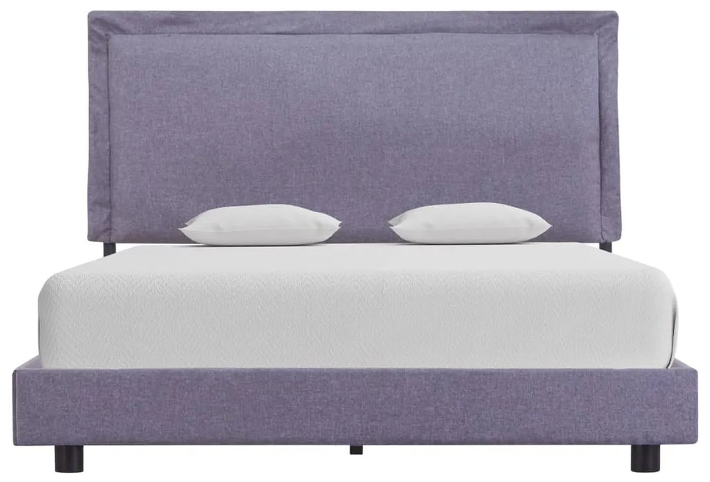 Estrutura de cama 140x200 cm tecido cinzento-claro