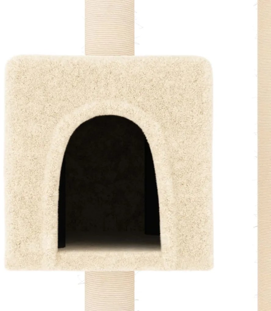 Árvore para gatos c/ postes arranhadores sisal 104 cm cor creme